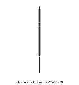 Fishing rod vector icon.Black vector icon isolated on white background fishing rod.