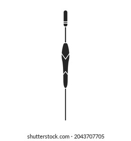 Fishing rod vector icon.Black vector icon isolated on white background fishing rod.