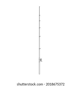 Fishing rod vector icon.Outline vector icon isolated on white background fishing rod.