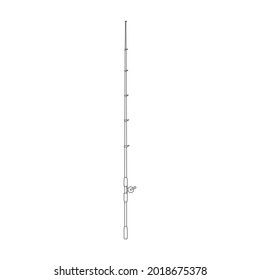 Fishing rod vector icon.Outline vector icon isolated on white background fishing rod.