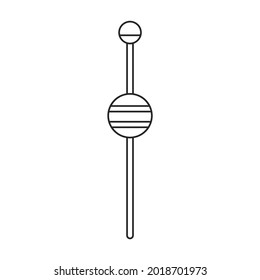 Fishing rod vector icon.Outline vector icon isolated on white background fishing rod.