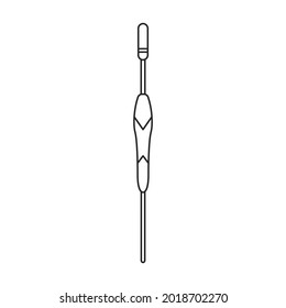 Fishing rod vector icon.Outline vector icon isolated on white background fishing rod.