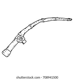 Fishing rod. Vector illustration of an old fishing rod.