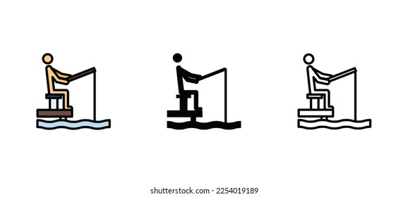 fishing rod vector type icon
