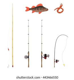 fishing rods on a white background vector illustration