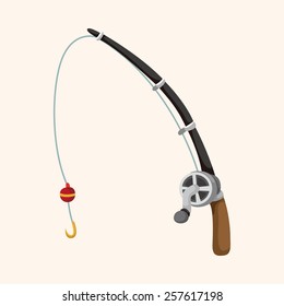 Fishing rods theme elements