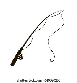 FISHING ROD.VECTOR ILLUSTRATION. 