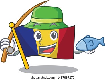 Fishing romanian cartoon flag folded in drawer