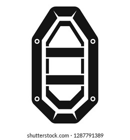 Fishing rubber boat icon. Simple illustration of fishing rubber boat vector icon for web design isolated on white background