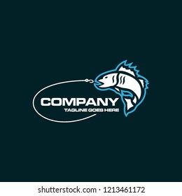 fishing salmon logo icon vector