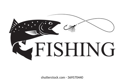 fishing salmon, vector