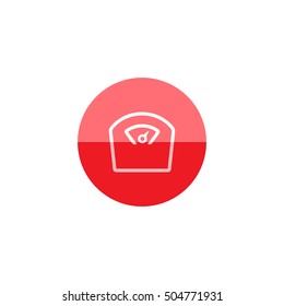 Fishing scale icon in flat color circle style. Water sport activity fish weight