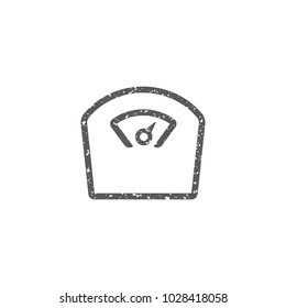 Fishing scale icon in grunge texture. Vintage style vector illustration.