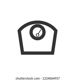 Fishing scale icon in thick outline style. Black and white monochrome vector illustration.