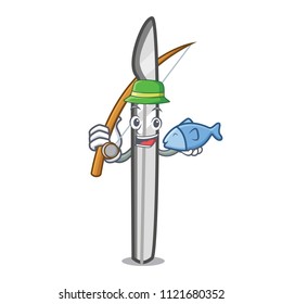 Fishing scalpel mascot cartoon style