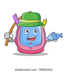 Fishing school bag character cartoon