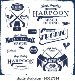 fishing sea store vector elements.