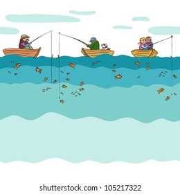 Fishing seamless background