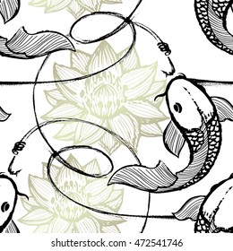 Fishing seamless pattern