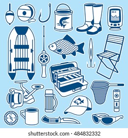 Fishing seamless pattern