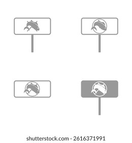 fishing season closed icon on white background, vector illustration