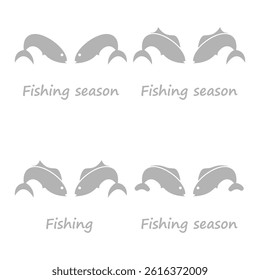 Fishing season icon on white background, vector illustration