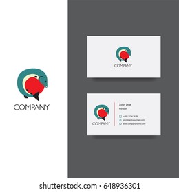 Fishing services or goods selling company logo and business card template