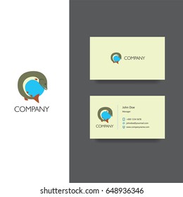 Fishing services or goods selling company logo and business card template