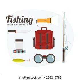 Fishing set Theme elements