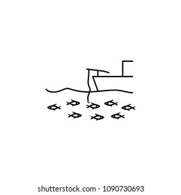 fishing from the ship icon. Element of fishing industry icon for mobile concept and web apps. Thin line fishing from the ship icon can be used for web and mobile. Premium icon on white background