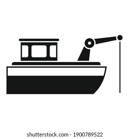 Fishing ship icon. Simple illustration of fishing ship vector icon for web design isolated on white background