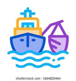 fishing ship icon vector. fishing ship sign. color symbol illustration