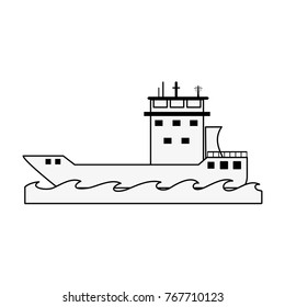 Fishing ship isolated
