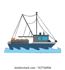 Fishing ship isolated