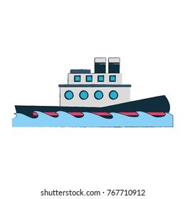 Fishing ship isolated