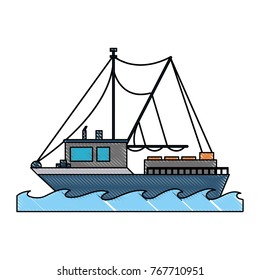 Fishing ship isolated
