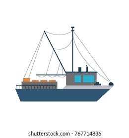 Fishing ship isolated