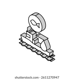 fishing ship isometric icon vector. fishing ship sign. isolated symbol illustration
