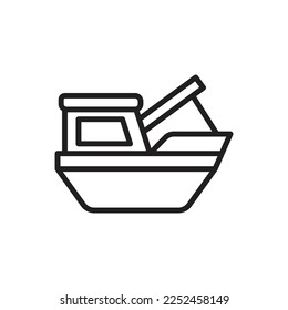Fishing Ship Outline Icon Vector Illustration
