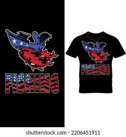 FISHING T– Shirt Design,Bass Fishing Shirt, American Fishing Tshirt,Fisherman Gifts, Patriotic American Flag Bass Fishing T-Shirt- Printable Sublimation Design.