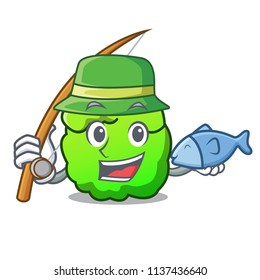 Fishing shrub mascot cartoon style