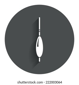 Fishing sign icon. Float bobber symbol. Fishing tackle. Circle flat button with shadow. Modern UI website navigation. Vector
