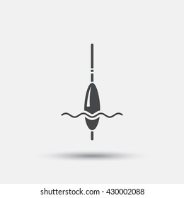 Fishing sign icon. Float bobber symbol. Flat fishing web icon on white background. Vector