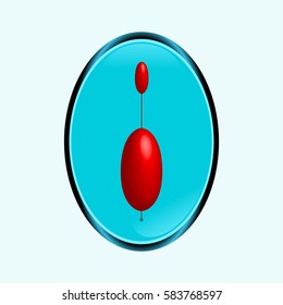 Fishing sign icon. Float bobber symbol. Fishing tackle. Modern UI website navigation. Vector illustration