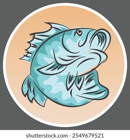Sinal de pesca e ilustração vetorial