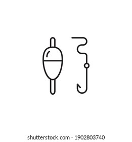 Fishing simple thin line icon vector illustration