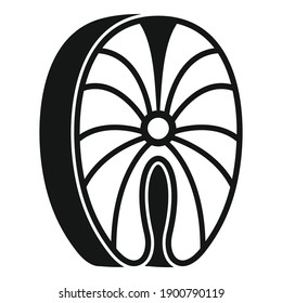 Symbol für Angelruten. Einfache Illustration von Fischereistreifen, Vektorsymbol für Webdesign einzeln auf weißem Hintergrund