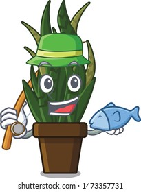 Fishing snake plant with the character shape