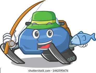 Fishing snowmobile isolated in the a cartoon