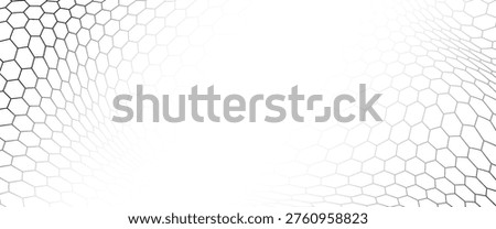 Fishing or soccer net. Repeated hexagon pattern. Black wired mesh texture isolated on white background. 